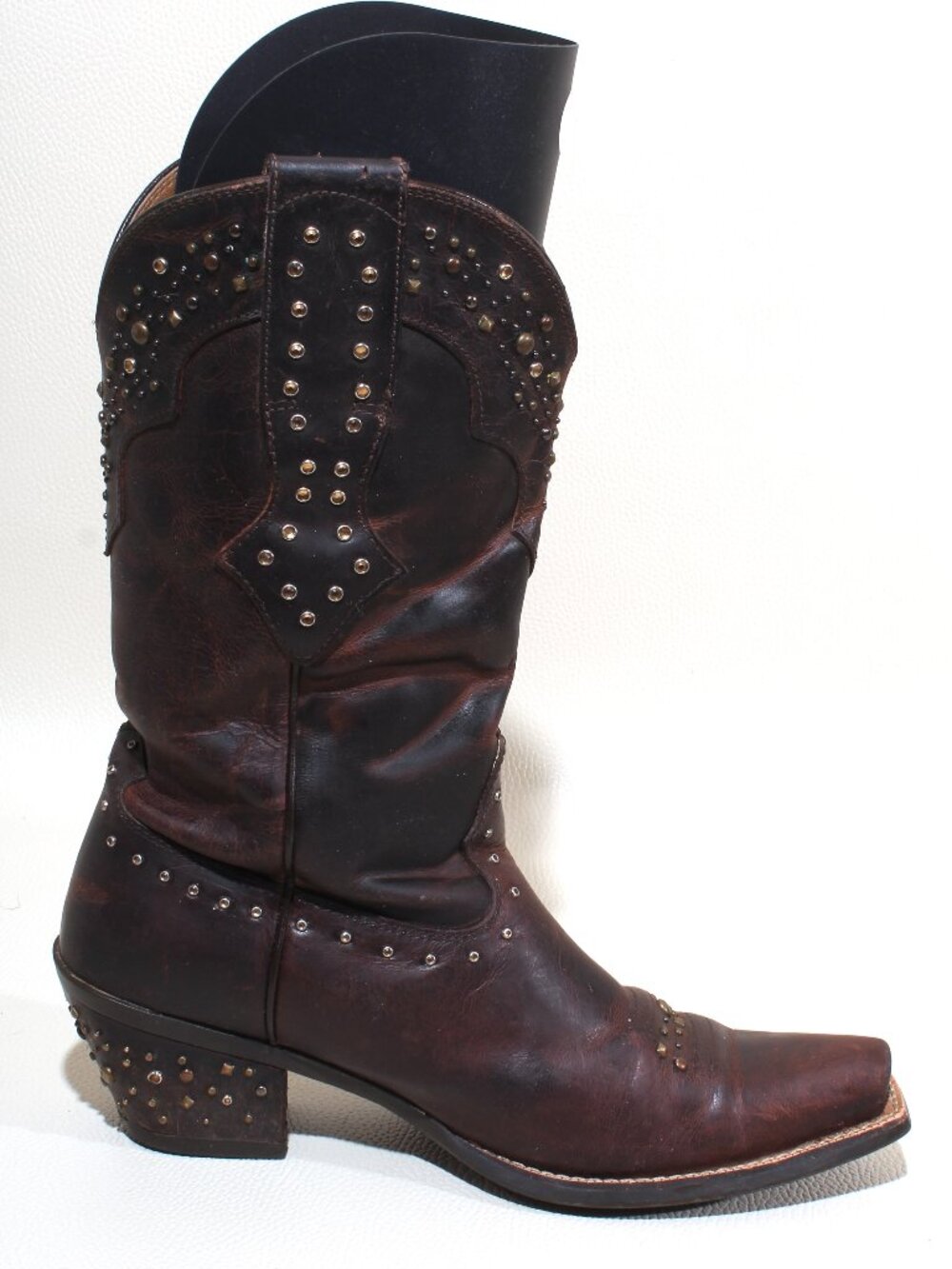 Ariat Women’s Studded Brown Leather Cowgirl Western Boots Size 9B - Picture 3 of 10